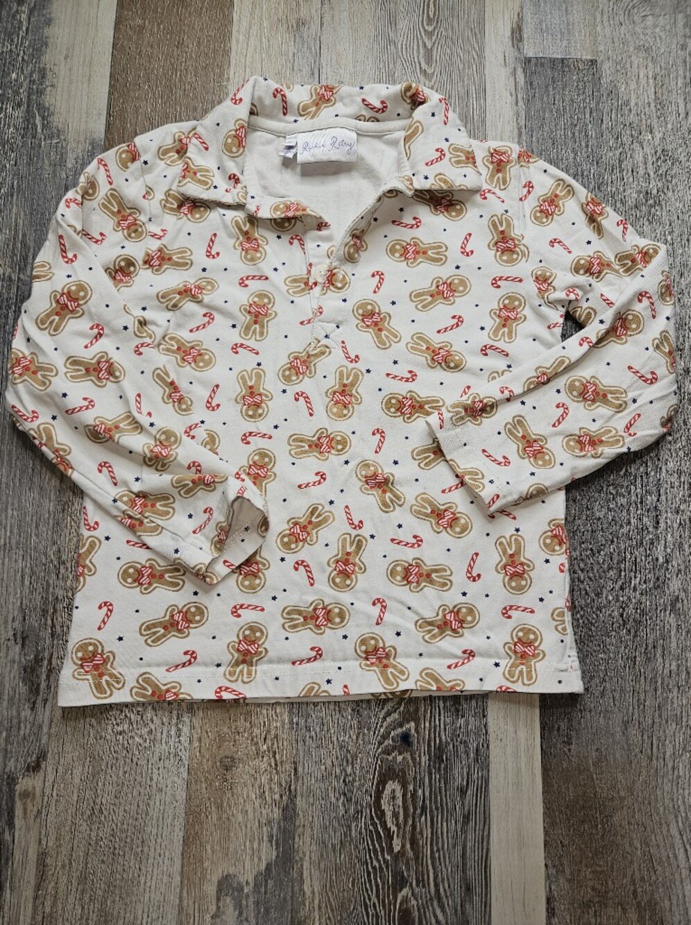 Rachel Riley Gingerbread Man Boys Polo Shirt Size 5 Play Condition